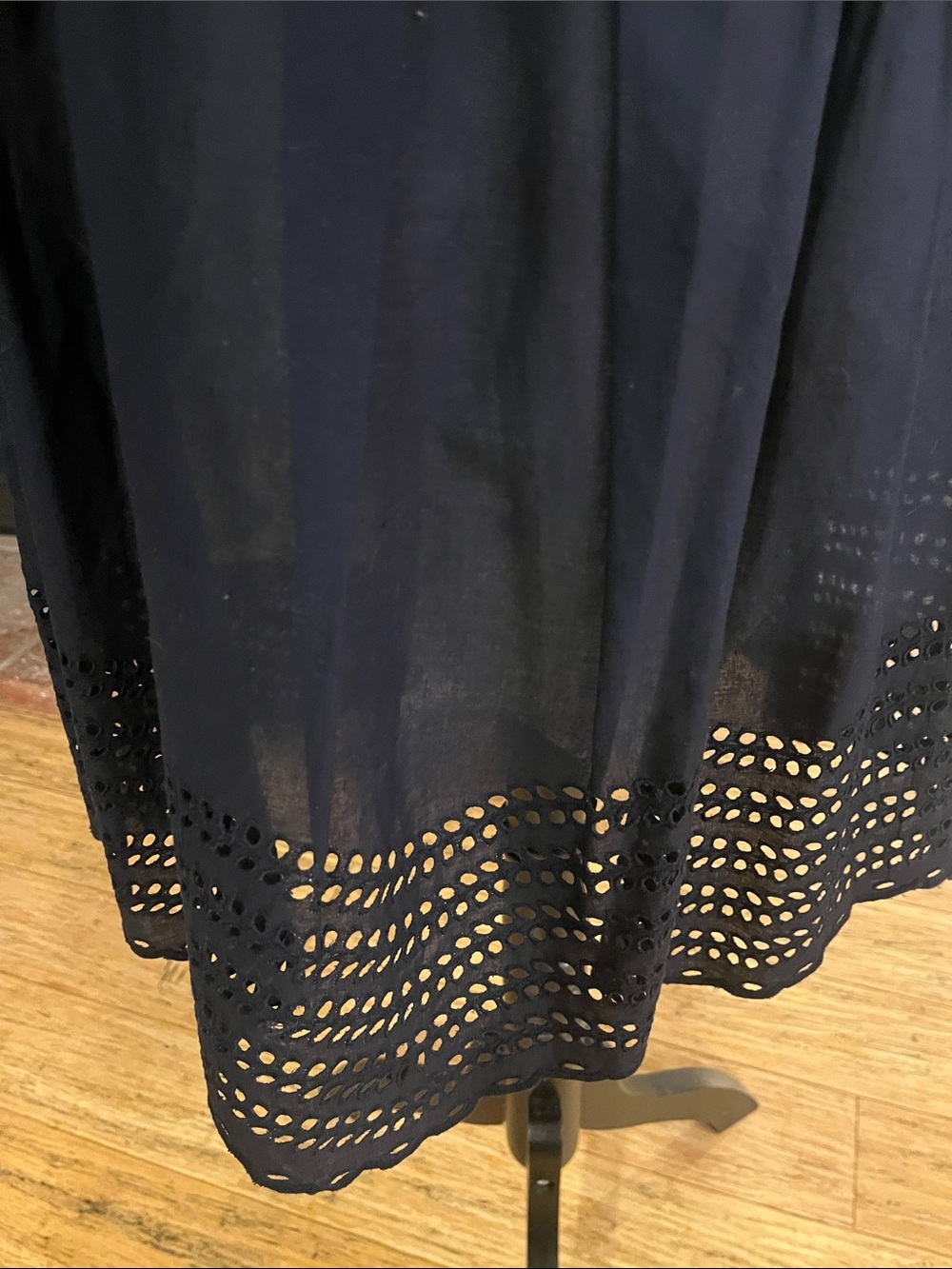 Moulinette Soeurs Navy Eyelet Midi Dress - Picture 3 of 5